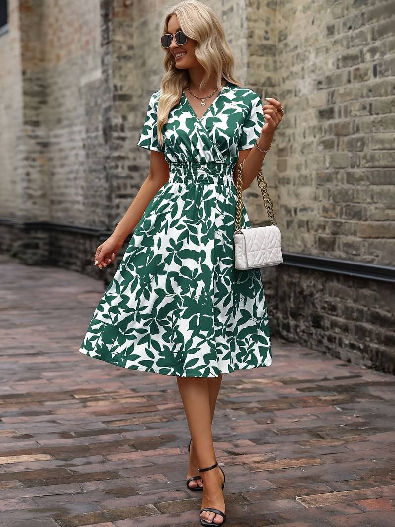 Amelia short sleeve floral wrap dress - Image 8