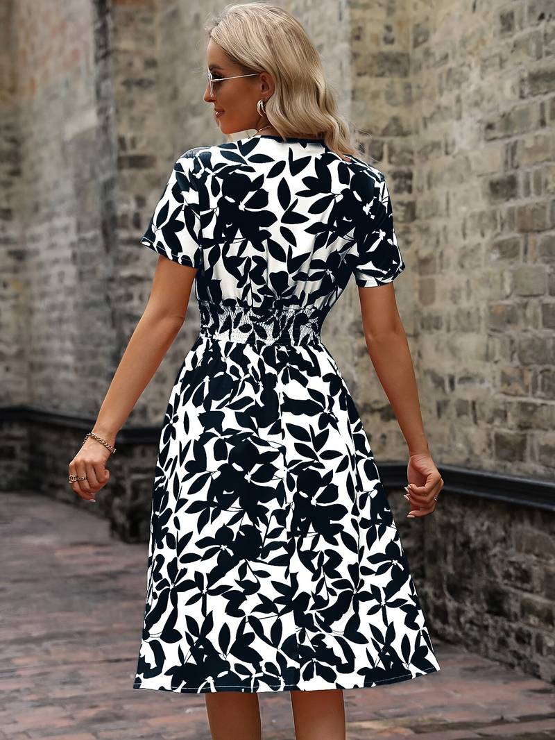Amelia short sleeve floral wrap dress - Image 9