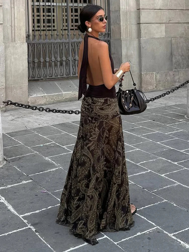 Avignon Grand‑Sweep Paisley Maxi Skirt - Image 3