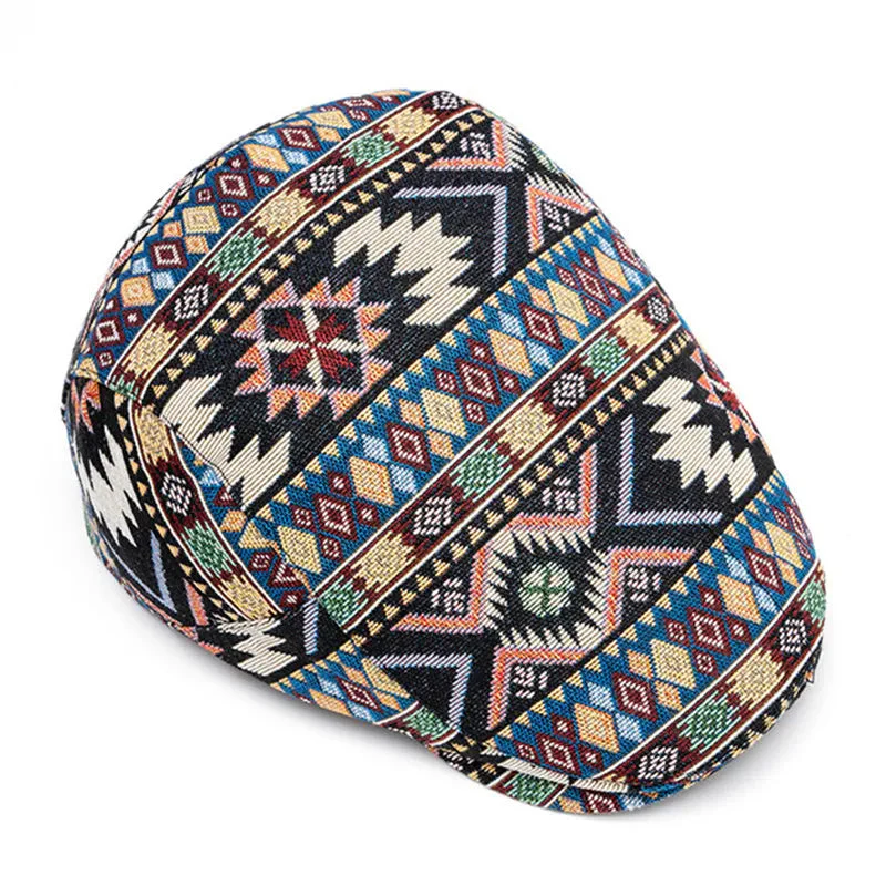 Aztec Jacquard Flat Cap - Image 4