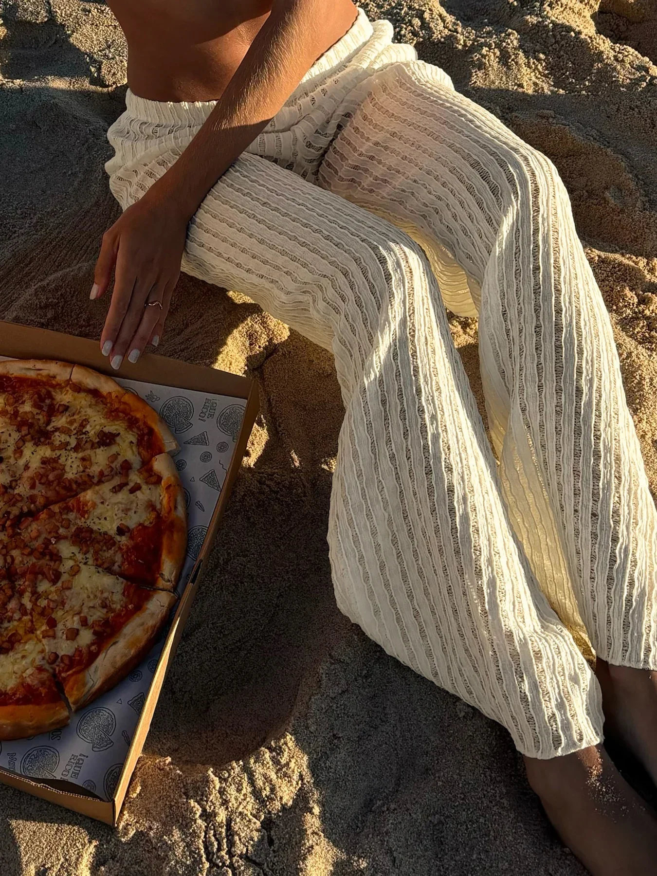 Belgrave Cove Open‑Knit Trousers