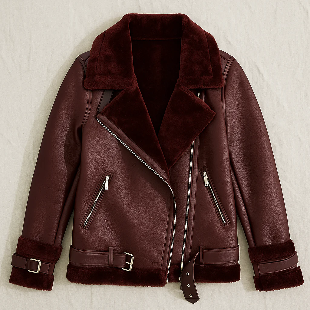 Bianca Shearling Moto Jacket - Image 2