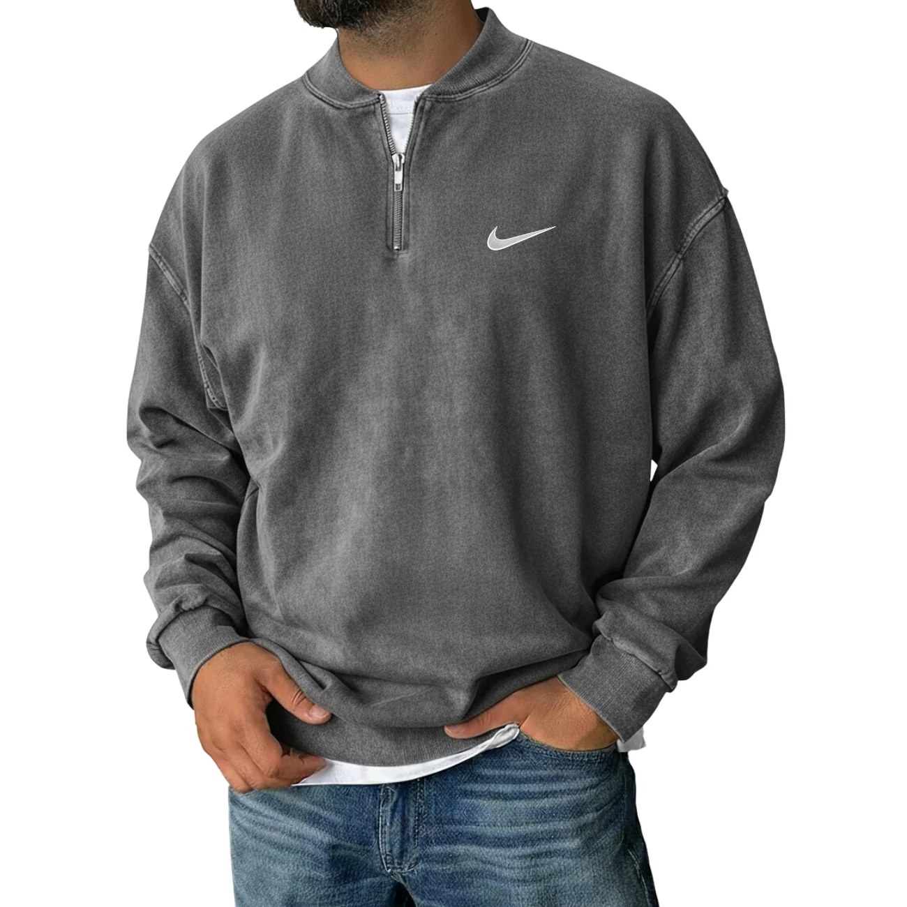 Casual Half-Zip Sweatshirt - CLEARANCE SALE - Image 5