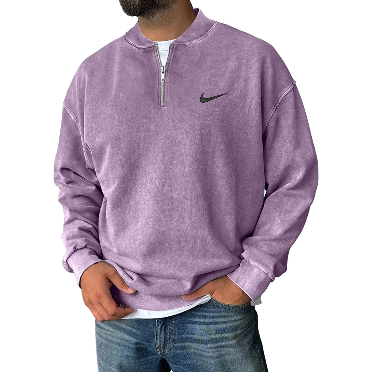 Casual Half-Zip Sweatshirt - CLEARANCE SALE - Image 8