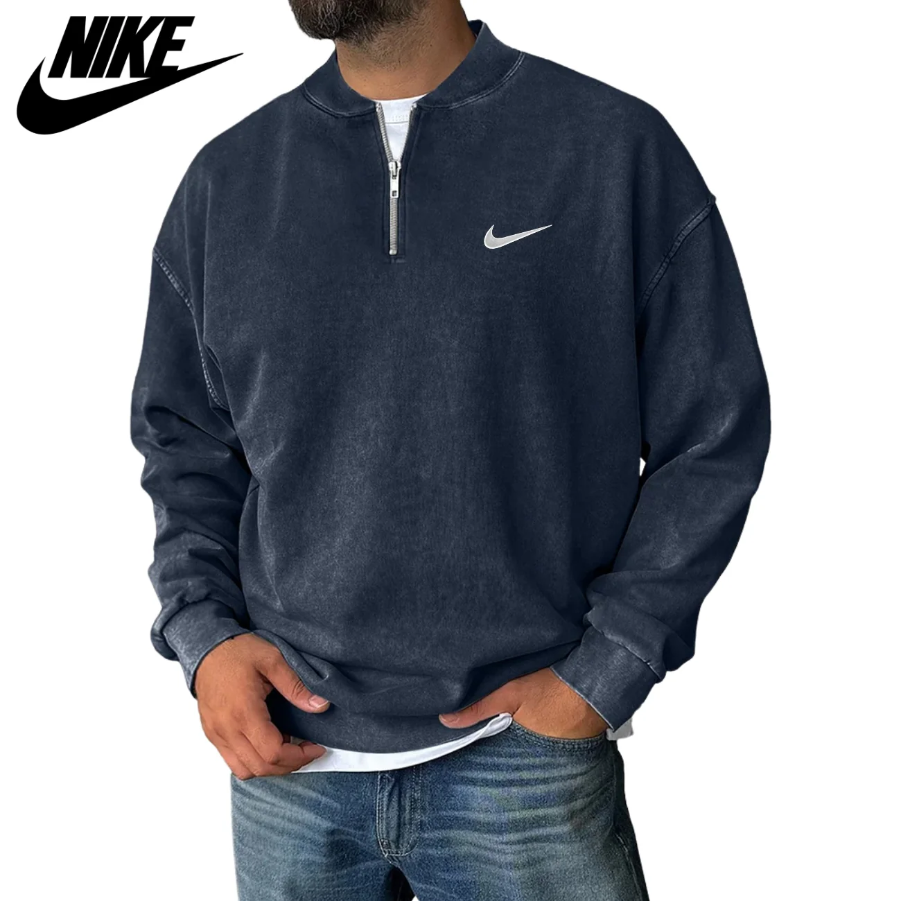Casual Half-Zip Sweatshirt || CLEARANCE SALE - Image 2