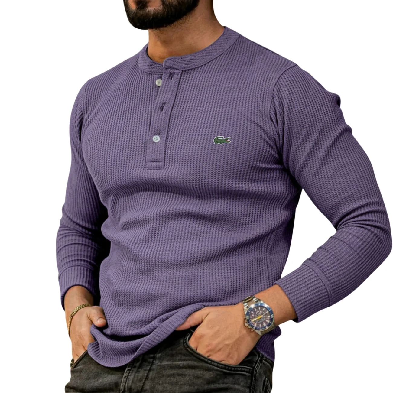 Casual Henley Long Sleeve Sweater - CLEARANCE SALE - Image 10