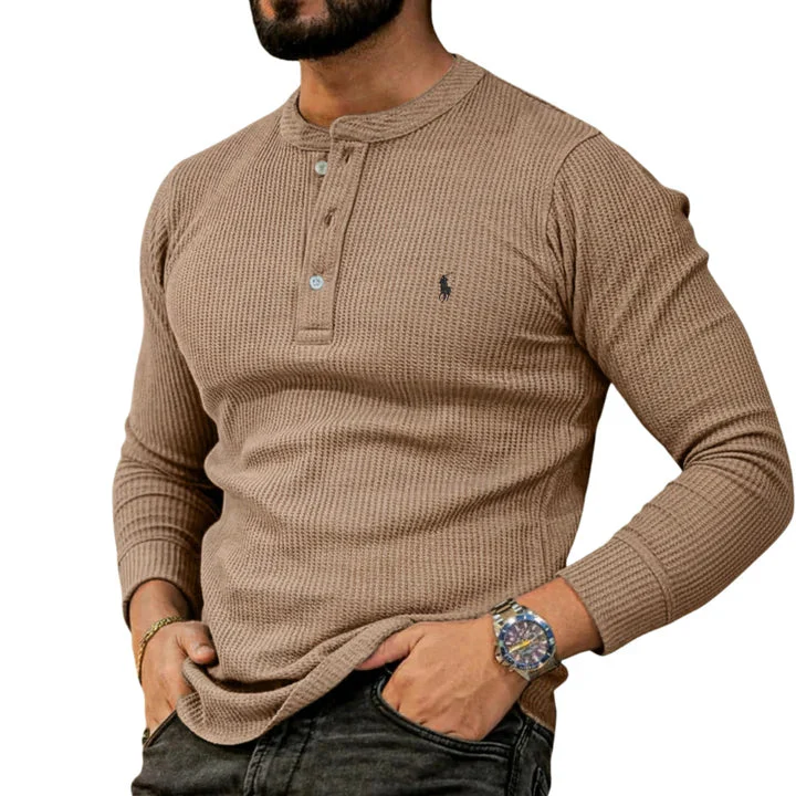 Casual Henley Long Sleeve Sweater - CLEARANCE SALE - Image 3