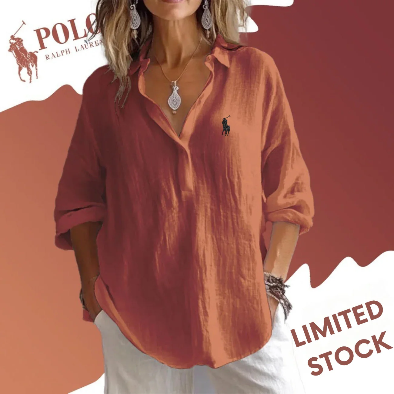 Women's Linen Shirt (Ralph Lauren) - CLEARANCE PRICE - Image 6