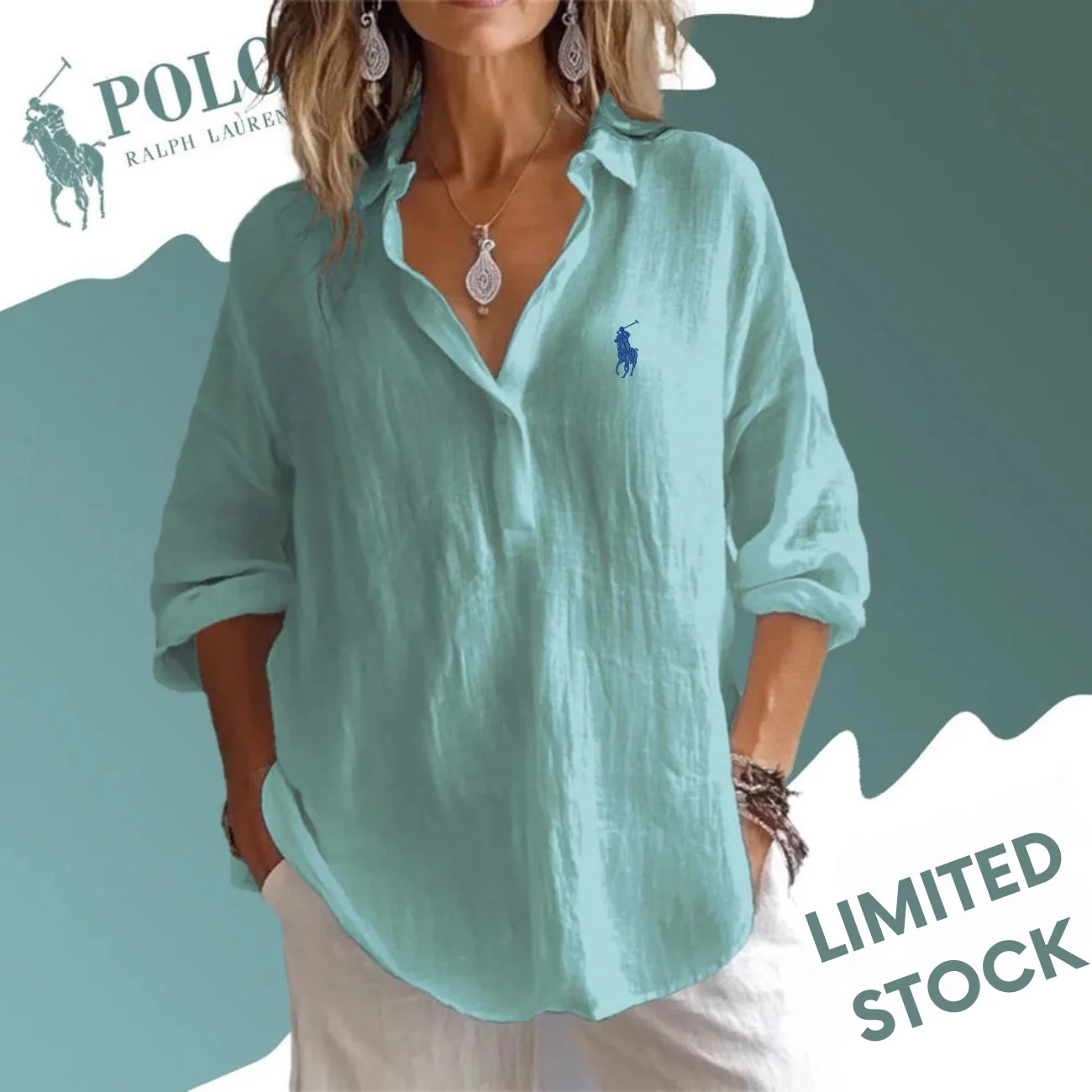 Women's Linen Shirt (Ralph Lauren) - CLEARANCE PRICE - Image 7