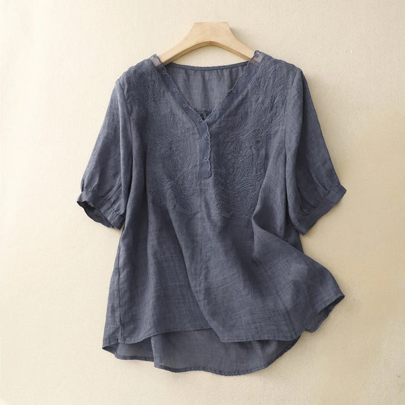 CELINA LINEN BLOUSE