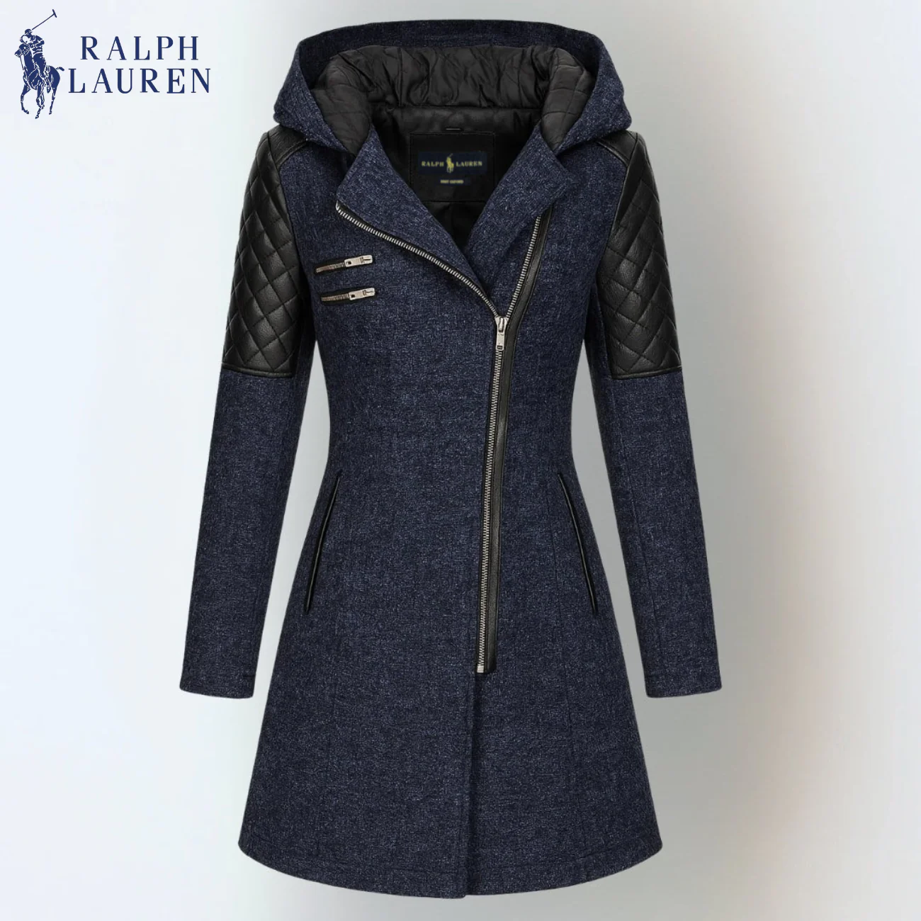 Chic Quilted Hooded Leather Coat || Clearance Sale - Image 3