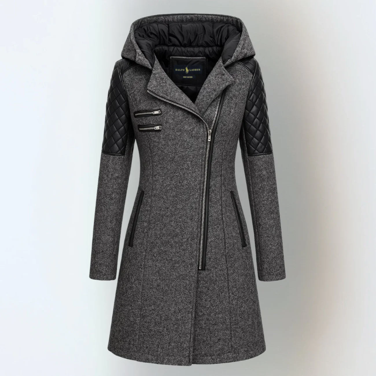 Chic Quilted Hooded Leather Coat - Clearance Sale - Image 2