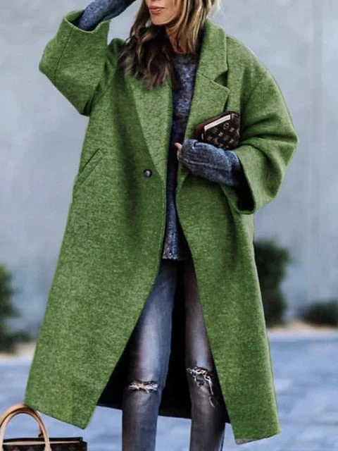 Claire – Women’s Long Coat with Lapel Collar - Image 5
