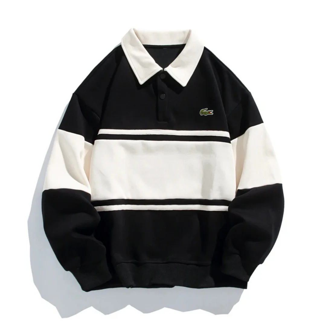 Classic Contrast Polo Sweatshirt