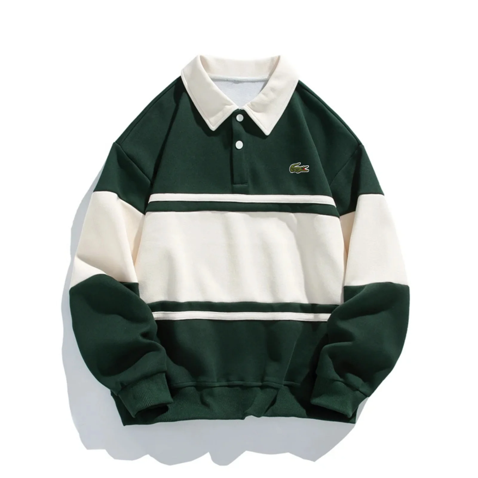 Classic Contrast Polo Sweatshirt - Image 3