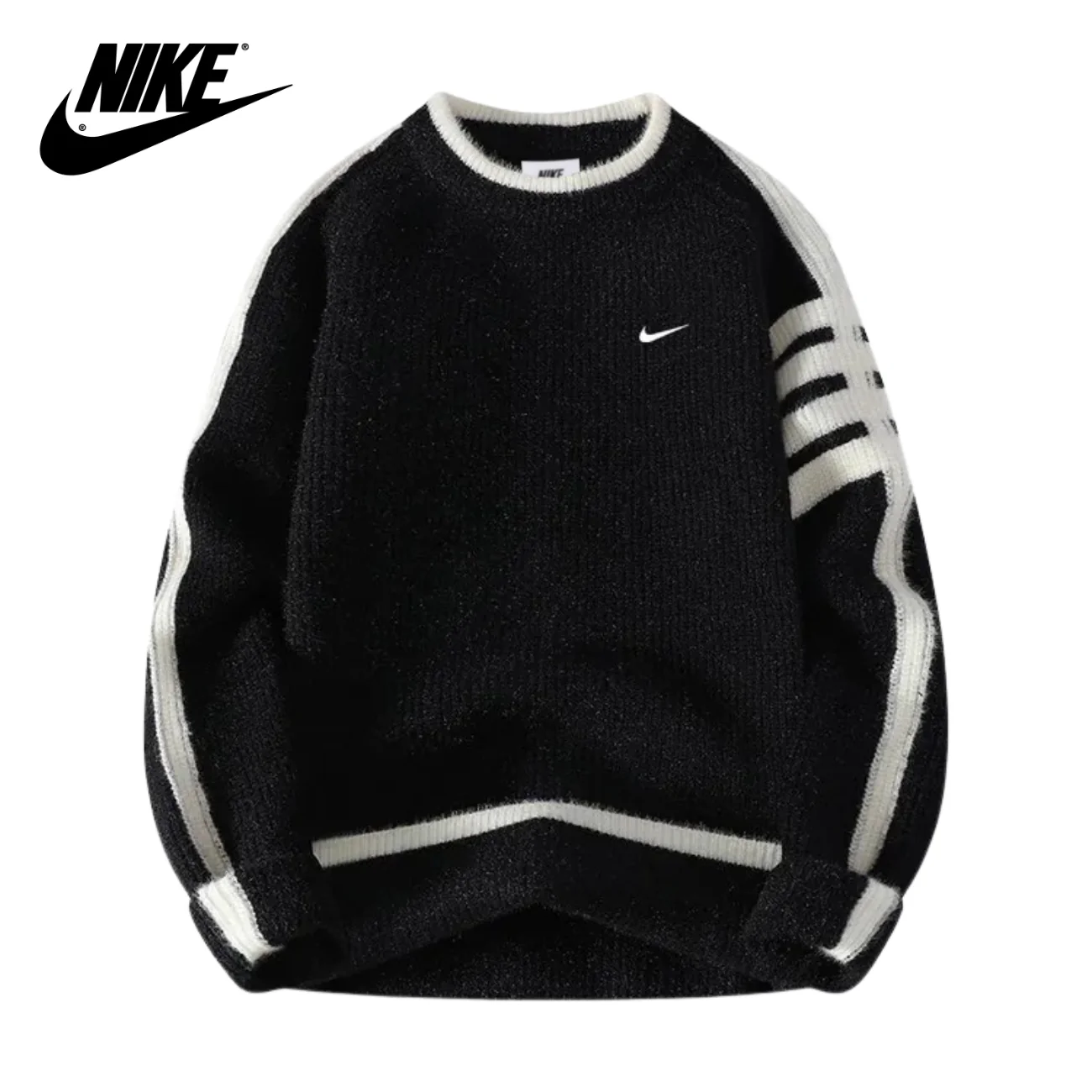 Classic Ribbed Crew Neck Sweatshirt || Clearance Sale