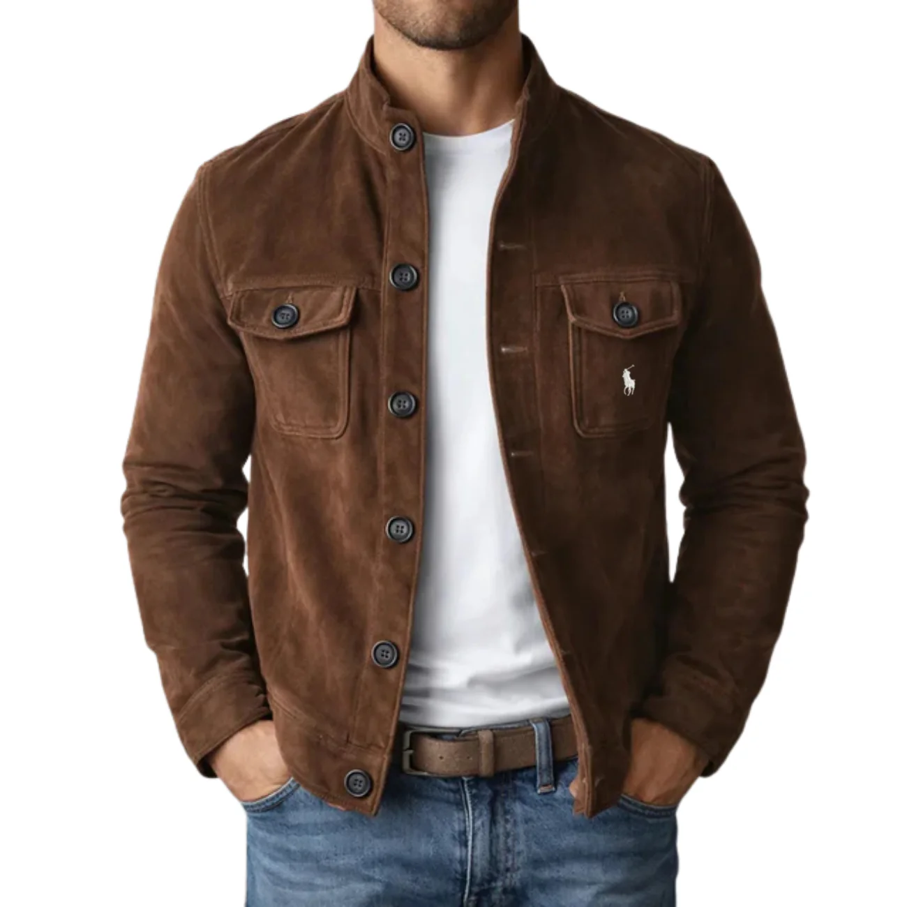 Classic Suede-Style Button Jacket - Clearance Sale - Image 3