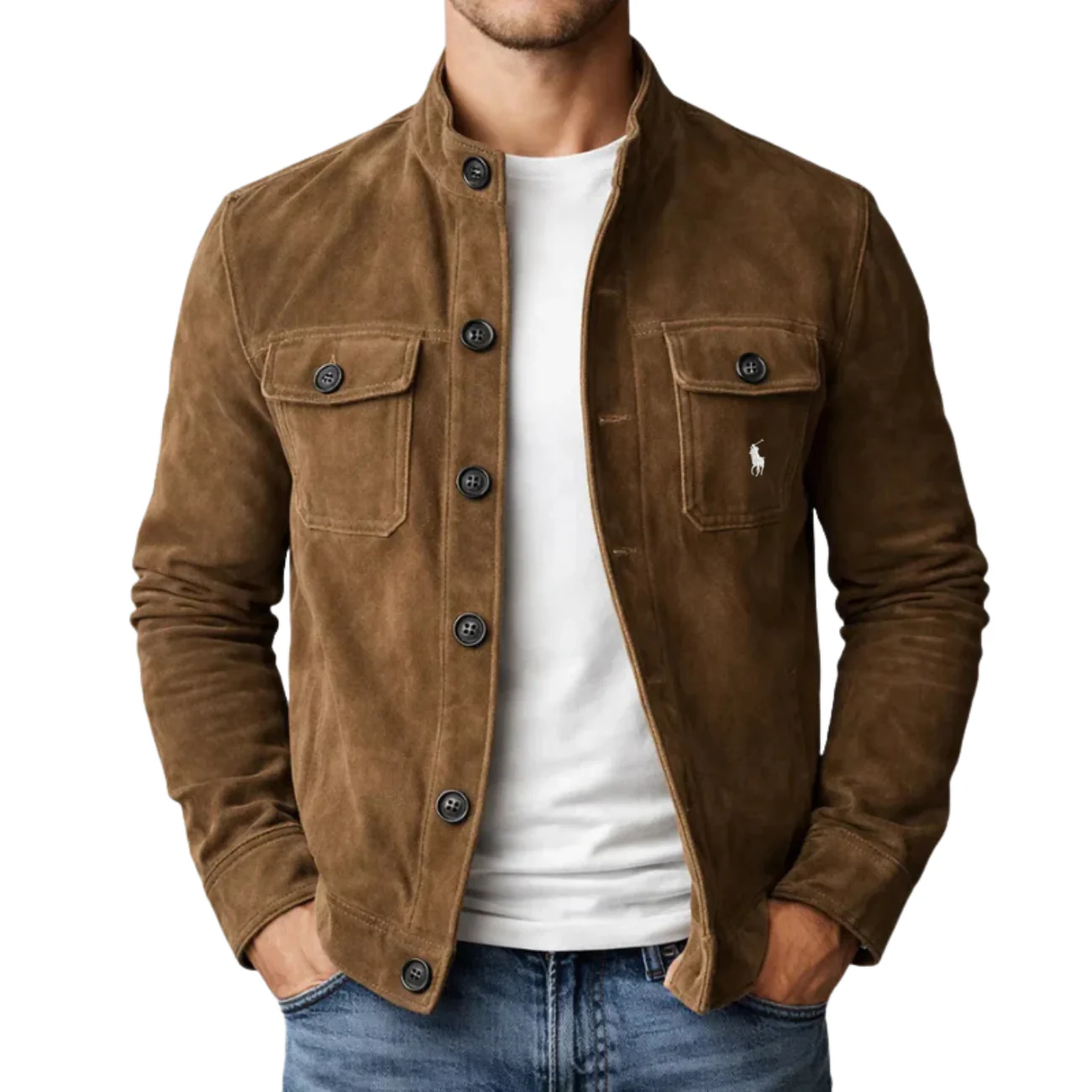 Classic Suede-Style Button Jacket - Clearance Sale - Image 4