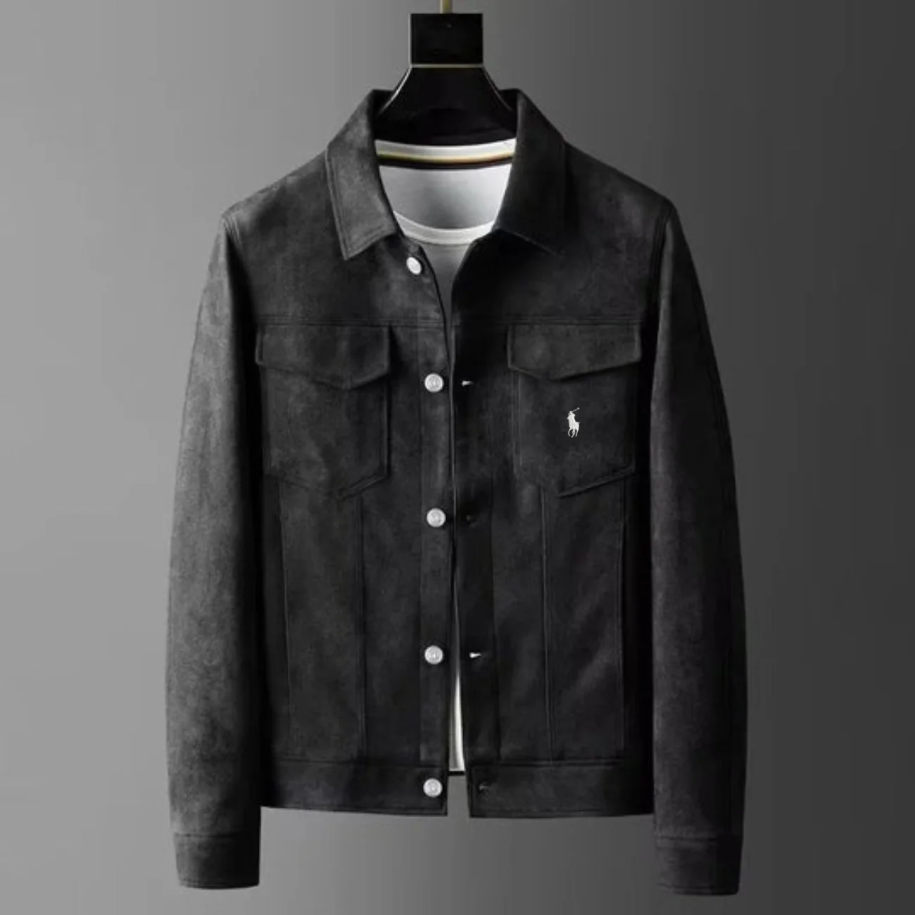 Classic Suede-Style Utility Jacket - Clearance Sale