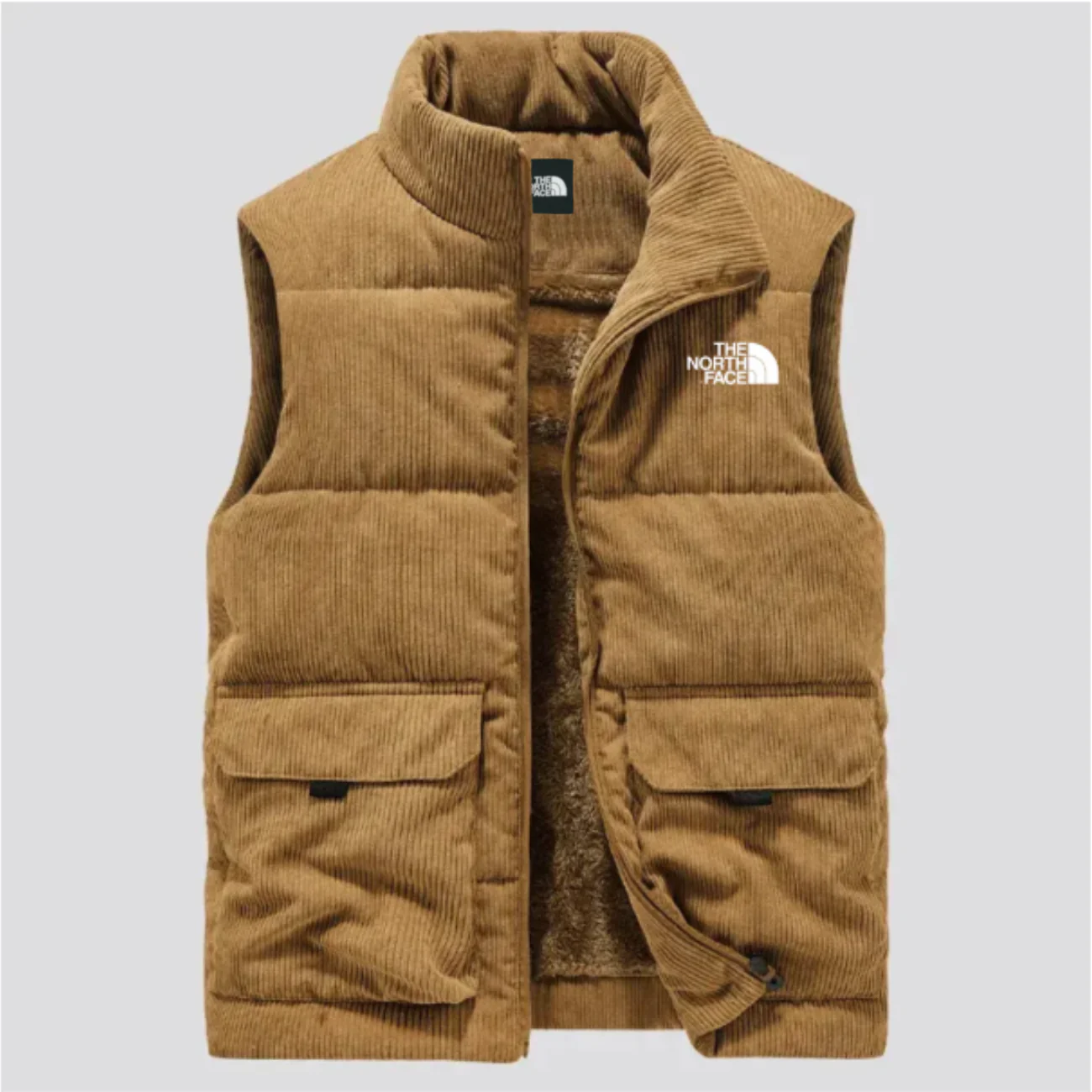 Corduroy Insulated Vest with Plush Lining - Clearance Sale