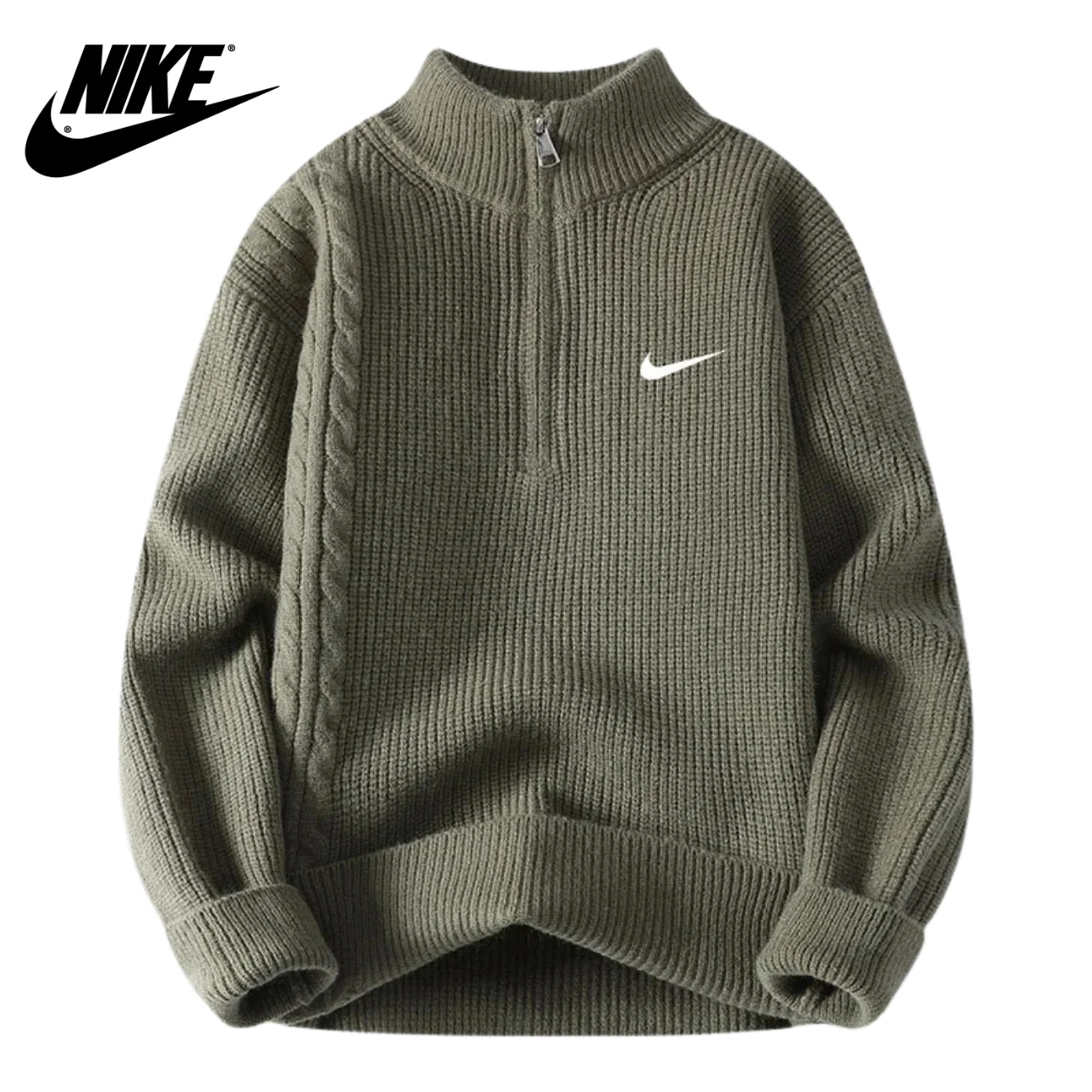 Cozy Quarter-Zip Knitted Sweater || Clearance Sale - Image 2