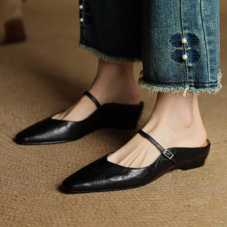 DANIELLA GENUINE LEATHER MULES - Image 3