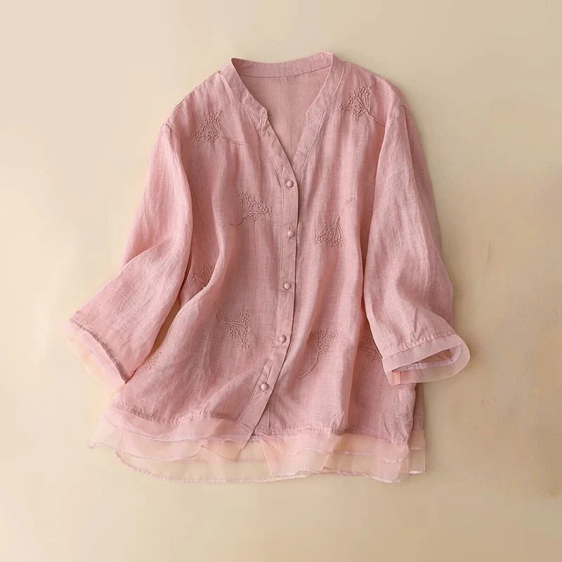 DIANA LINEN BLOUSE