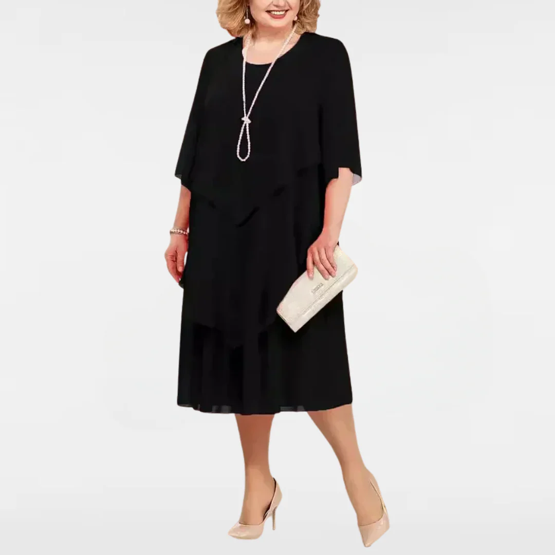 EDITH | LAYERED HEM MIDI DRESS