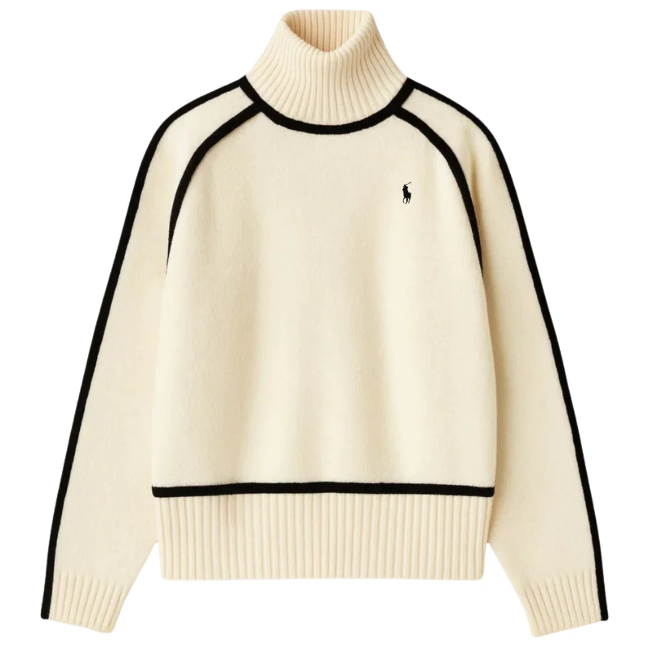 Elegant Contrast Knit Turtleneck Sweater || Clearance Sale