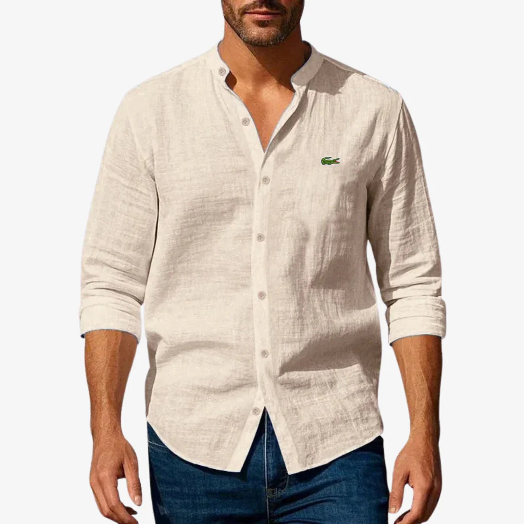 Elegant Mandarin Collar Shirt - CLEARANCE SALE - Image 2
