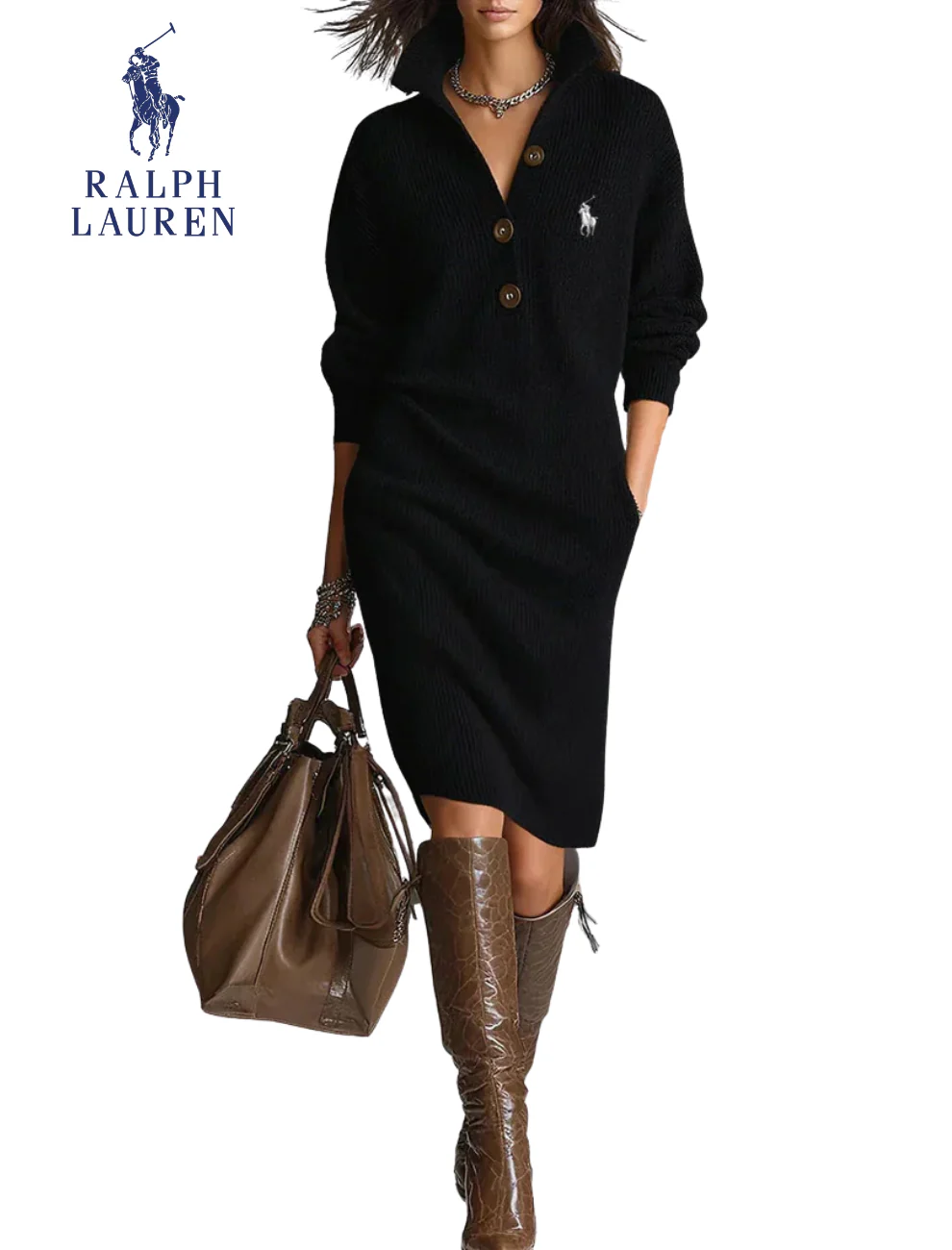 Elegant Ribbed Knit Midi Dress || Clearance Sale