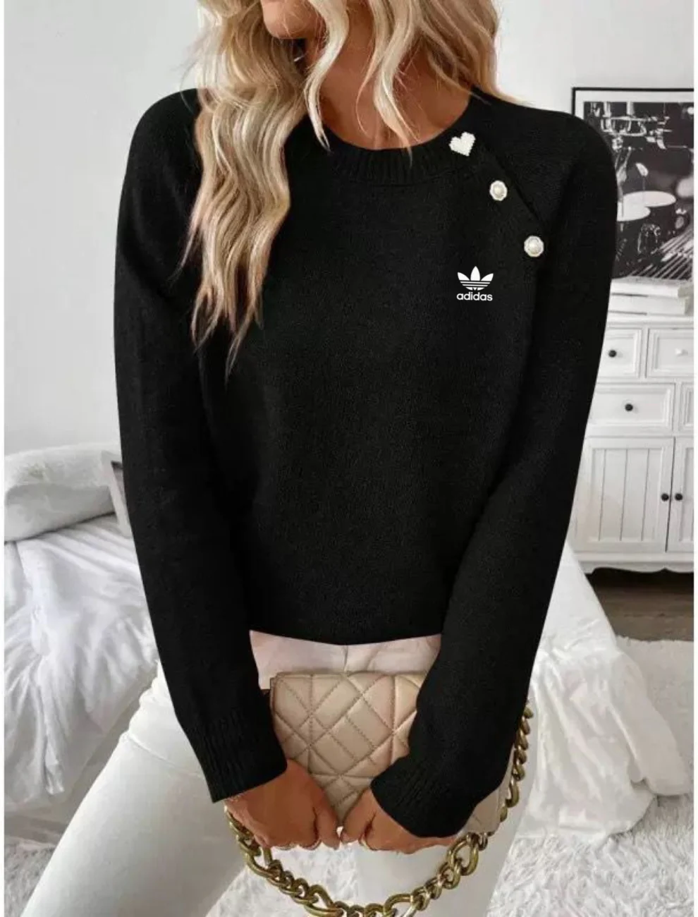 Essential Chic Button Sweater || Clearance Sale
