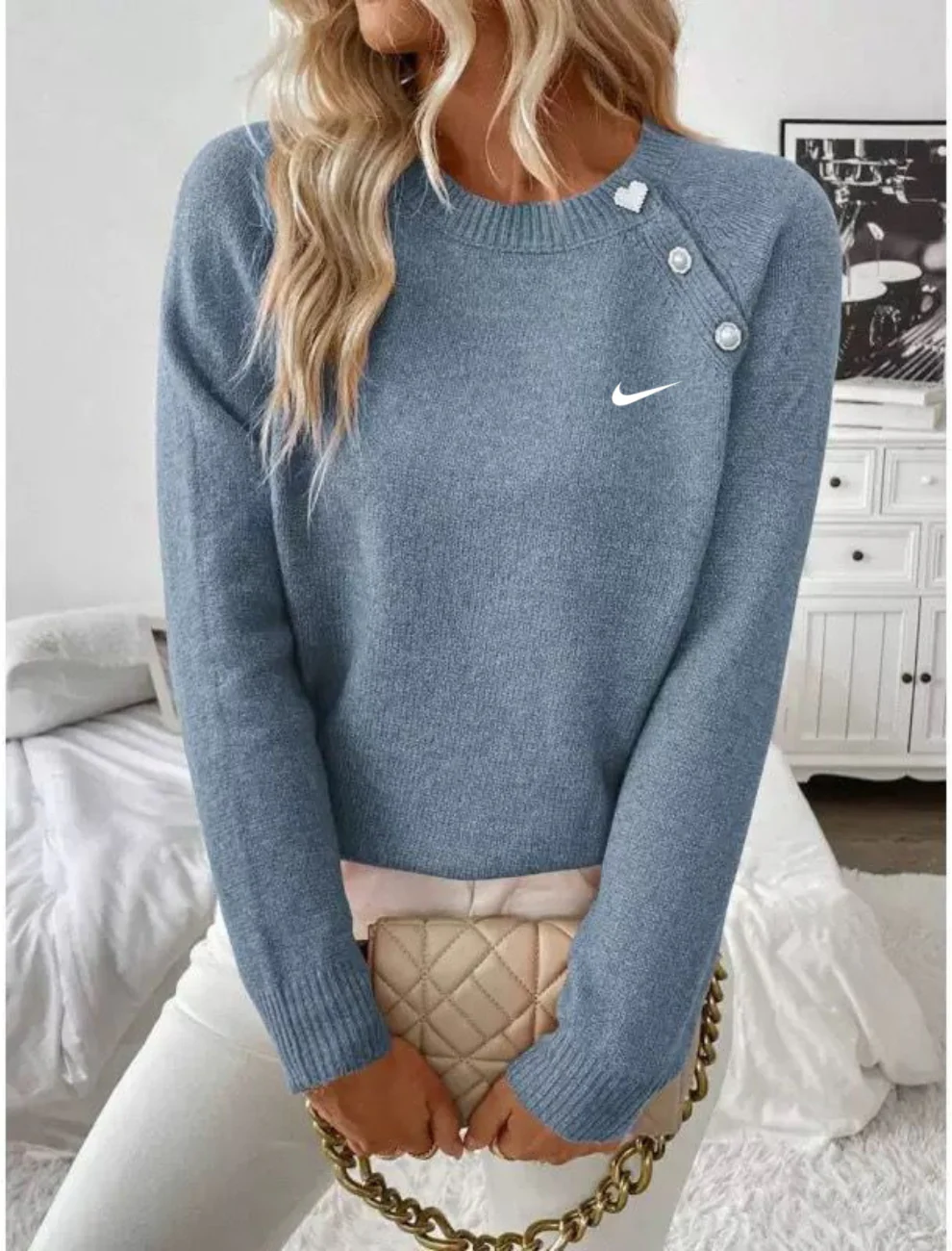 Essential Chic Button Sweater || Clearance Sale - Image 4