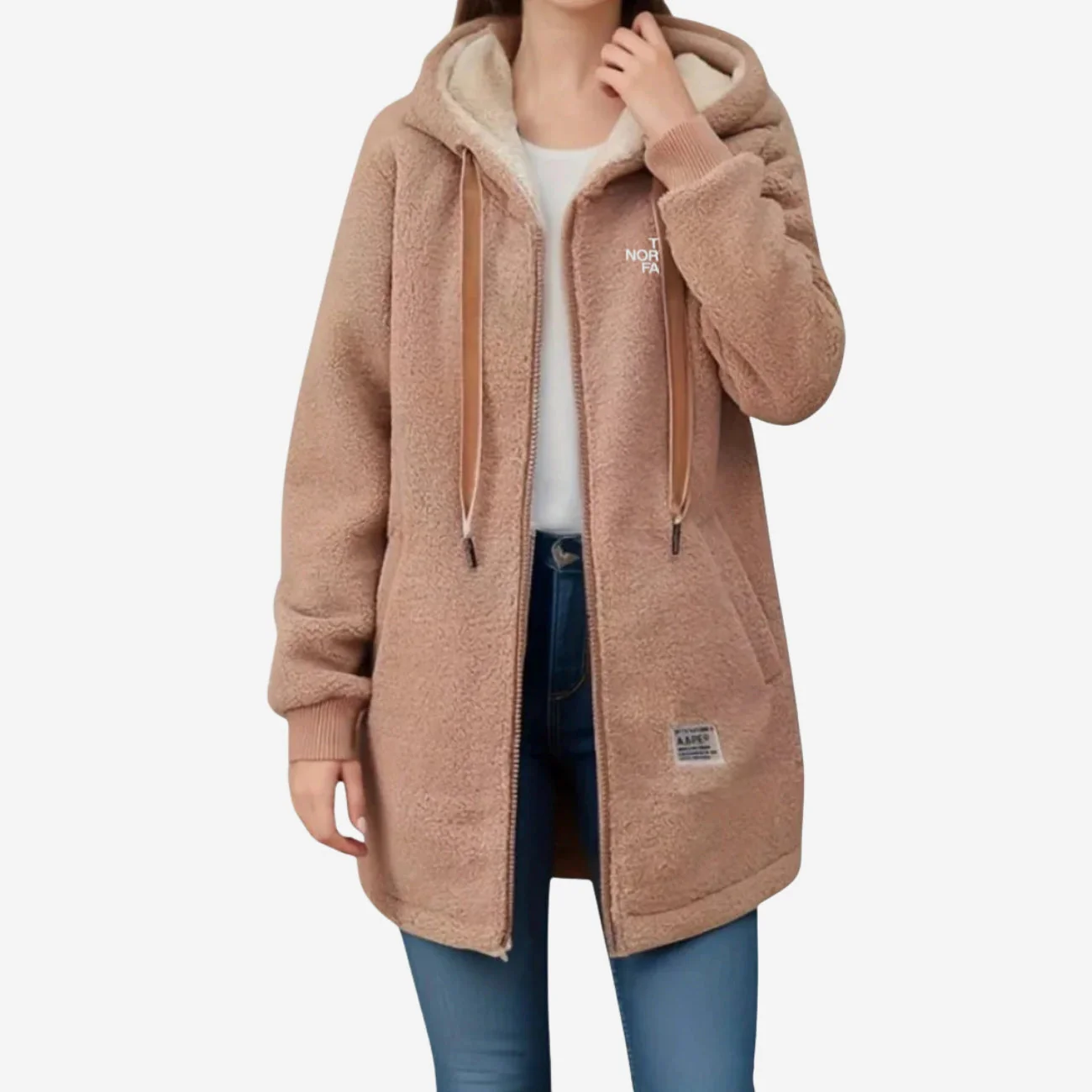 Fleece Coat with Hood - CLEARANCE SALE - Image 2