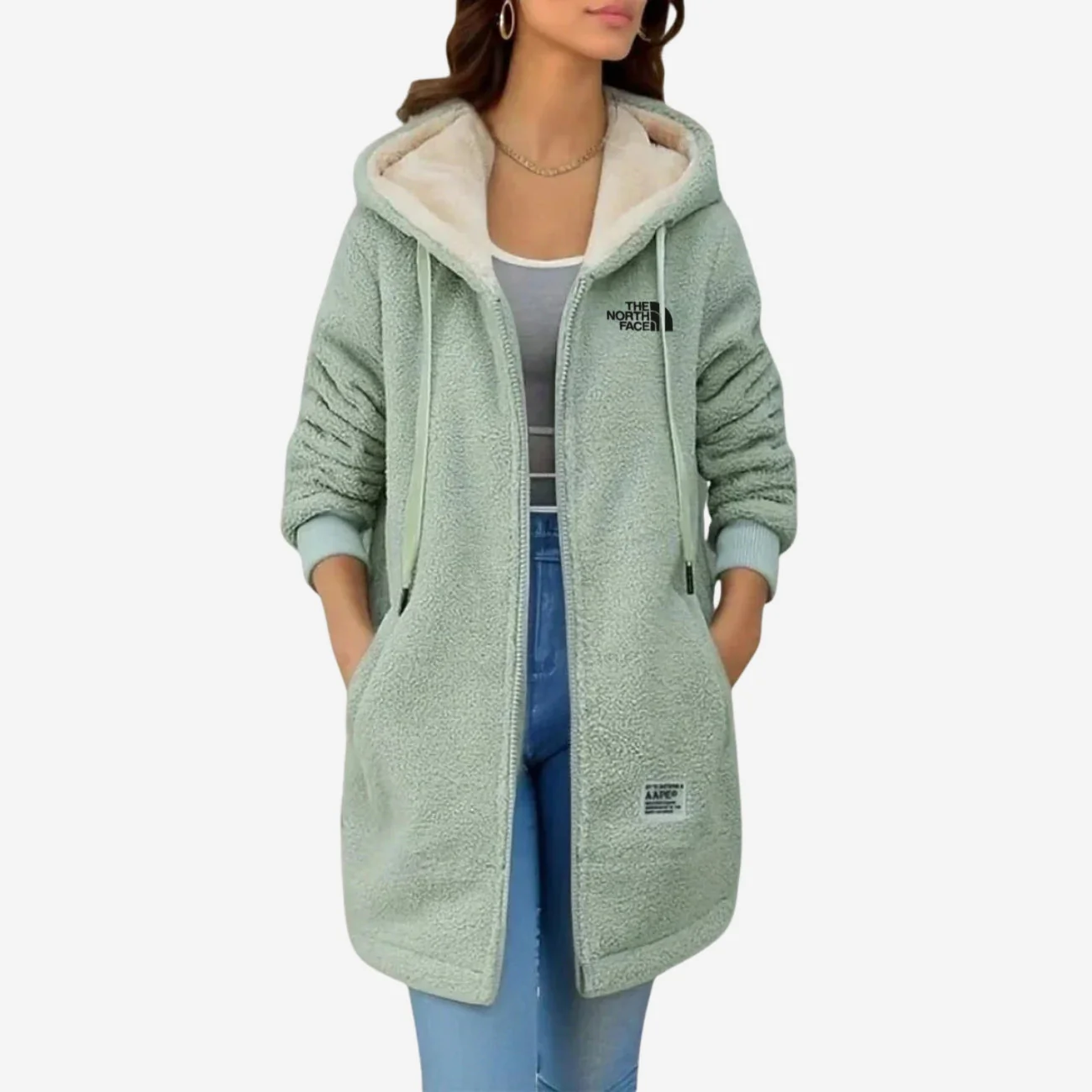 Fleece Coat with Hood - CLEARANCE SALE - Image 3