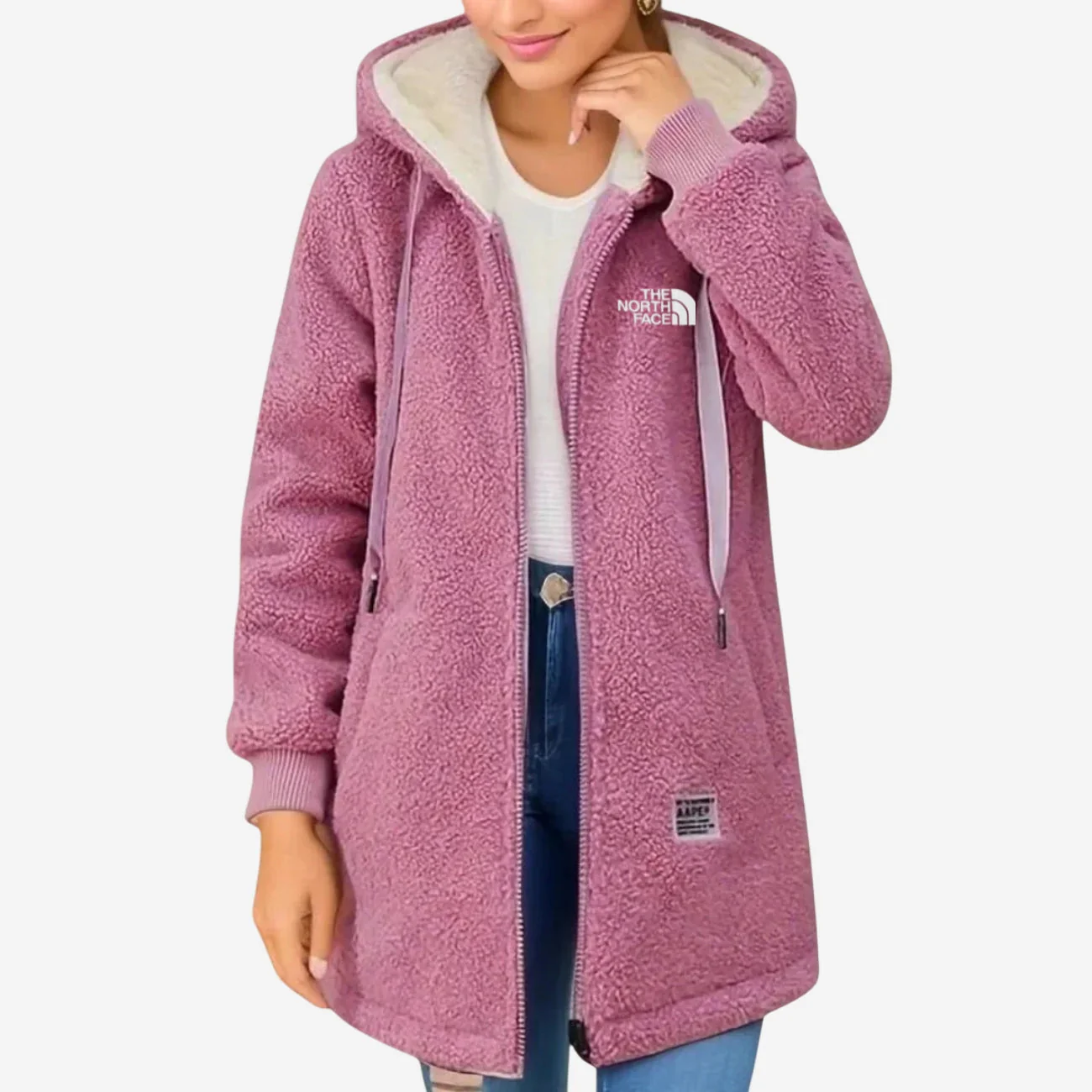 Fleece Coat with Hood - CLEARANCE SALE - Image 4
