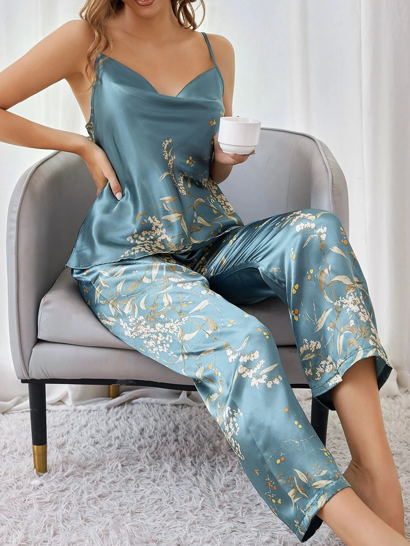 Fleur Satin Lounge Set - Image 6