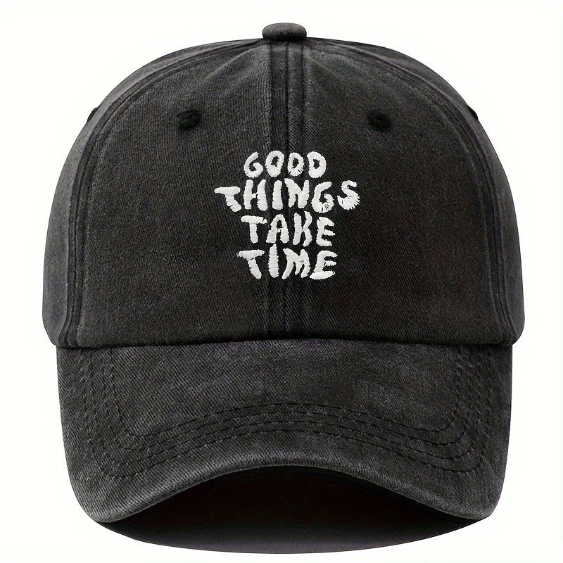 Good Things Take Time Washed Cap - Image 3