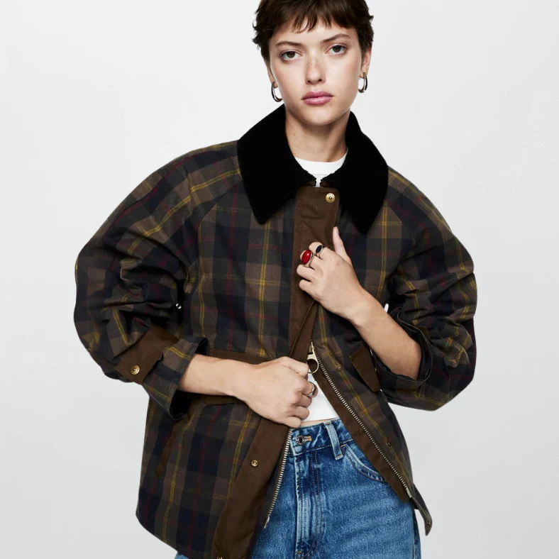Harper – Women’s Plaid Zip-Up Winter Coat - Image 4