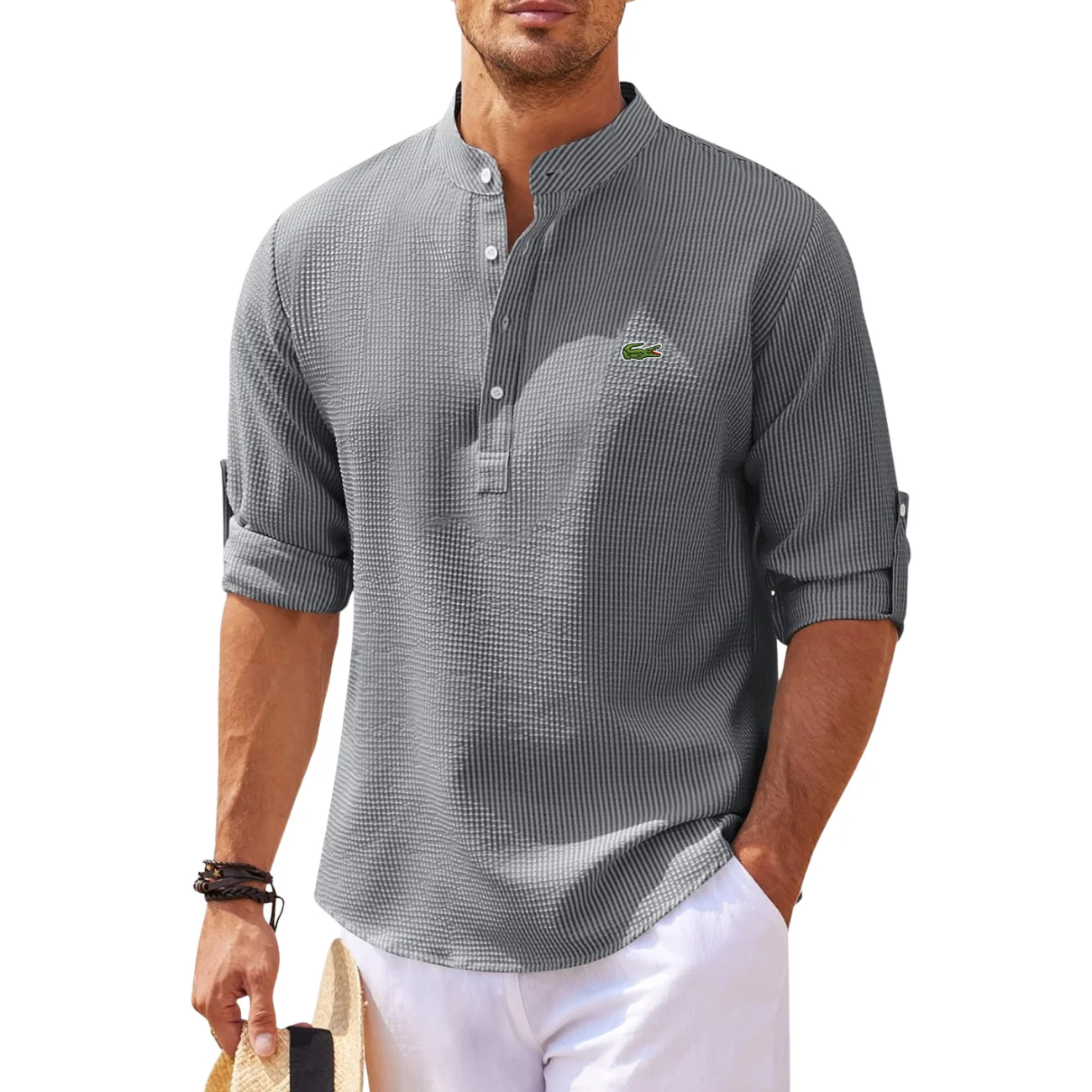 Henley Roll Sleeve Shirt - CLEARANCE SALE - Image 4