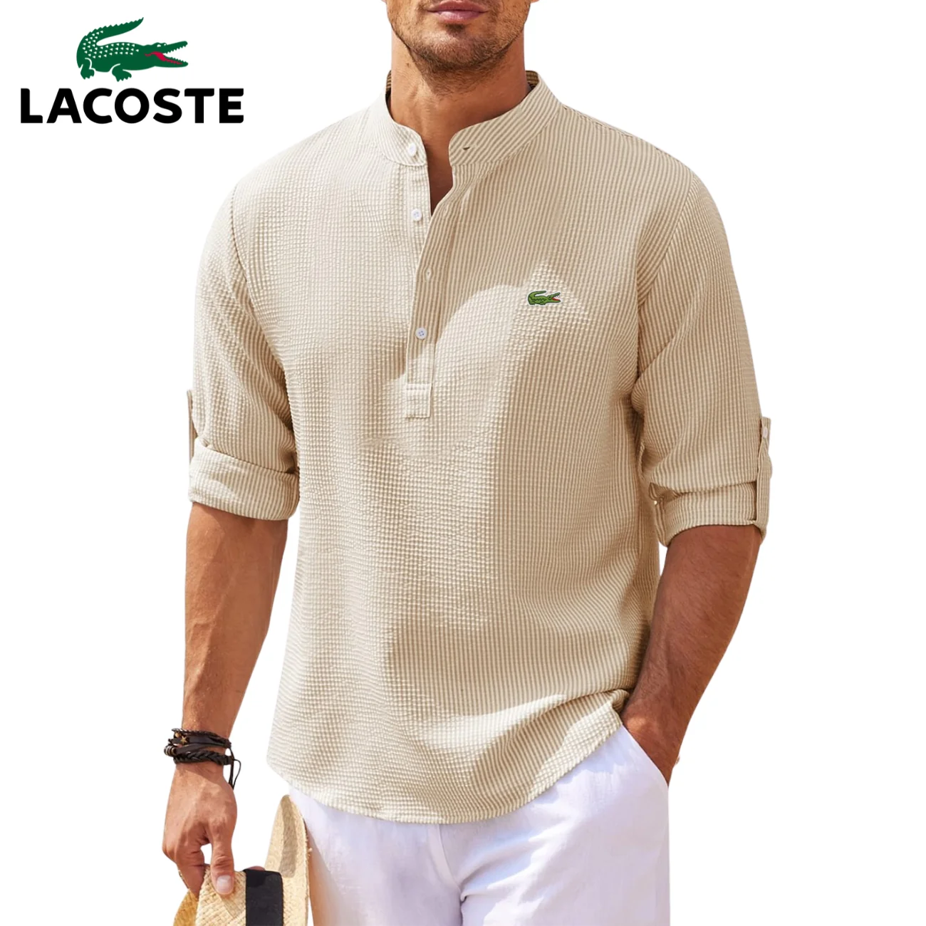 Henley Roll Sleeve Shirt || CLEARANCE SALE - Image 2