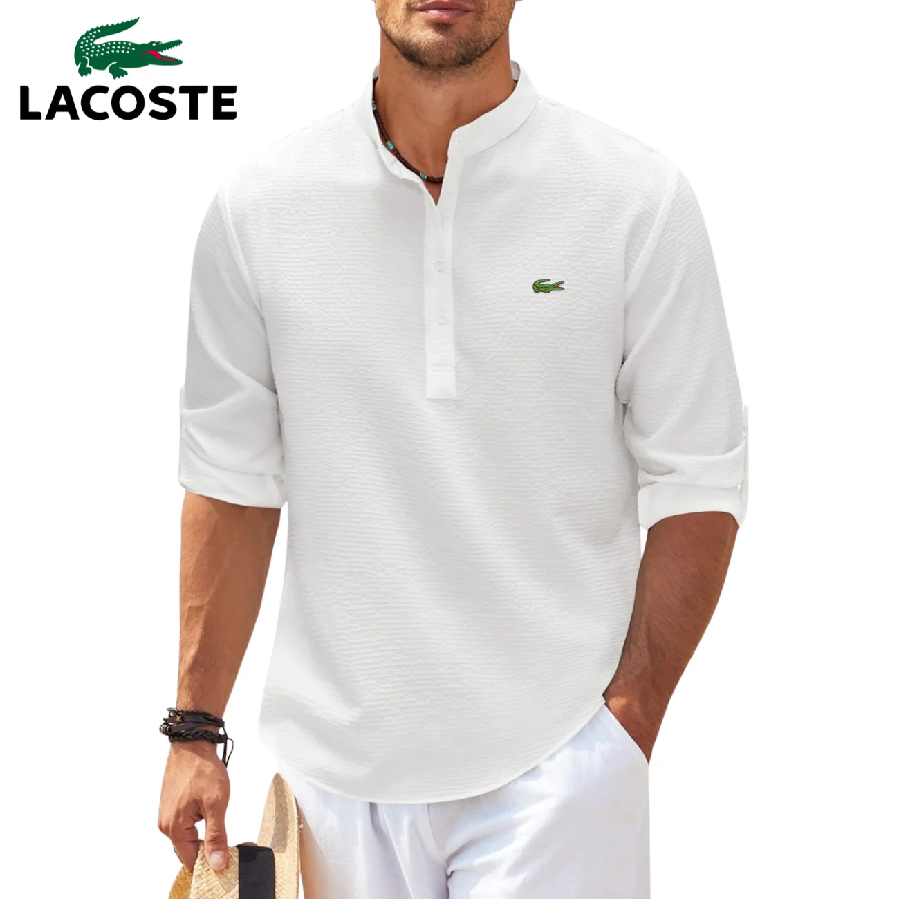 Henley Roll Sleeve Shirt || CLEARANCE SALE - Image 7