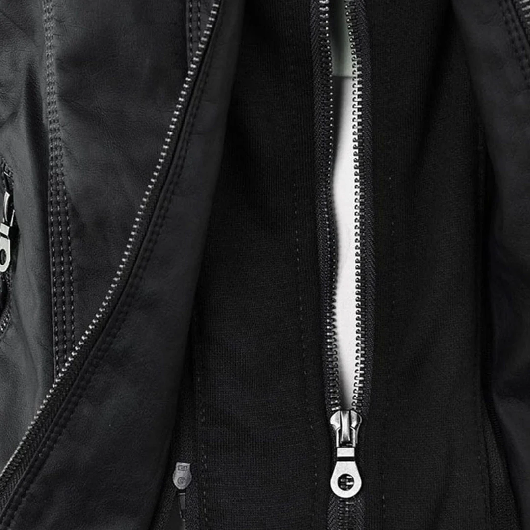 Hooded Leather Jacket for Women - Image 11