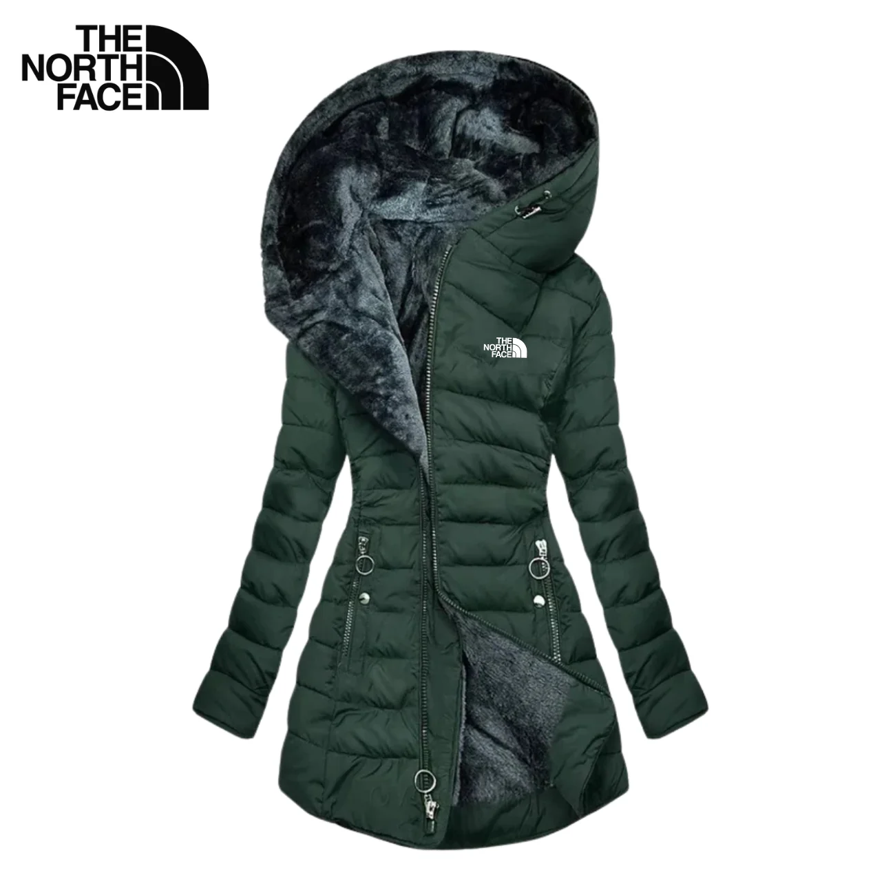 Hooded Puffer Coat with Plush Lining - CLEARANCE SALE - Image 3