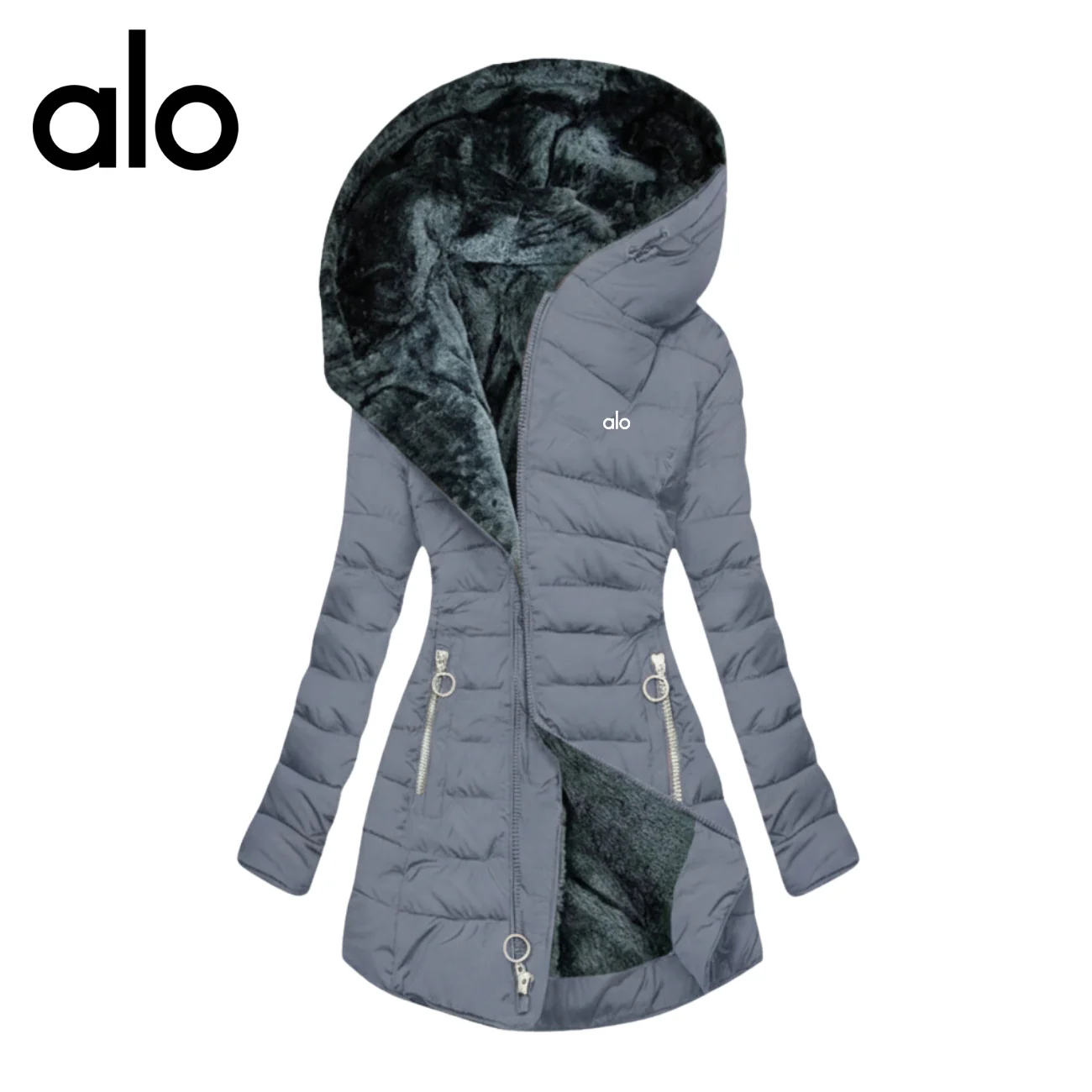 Hooded Puffer Coat with Plush Lining - CLEARANCE SALE - - Image 2
