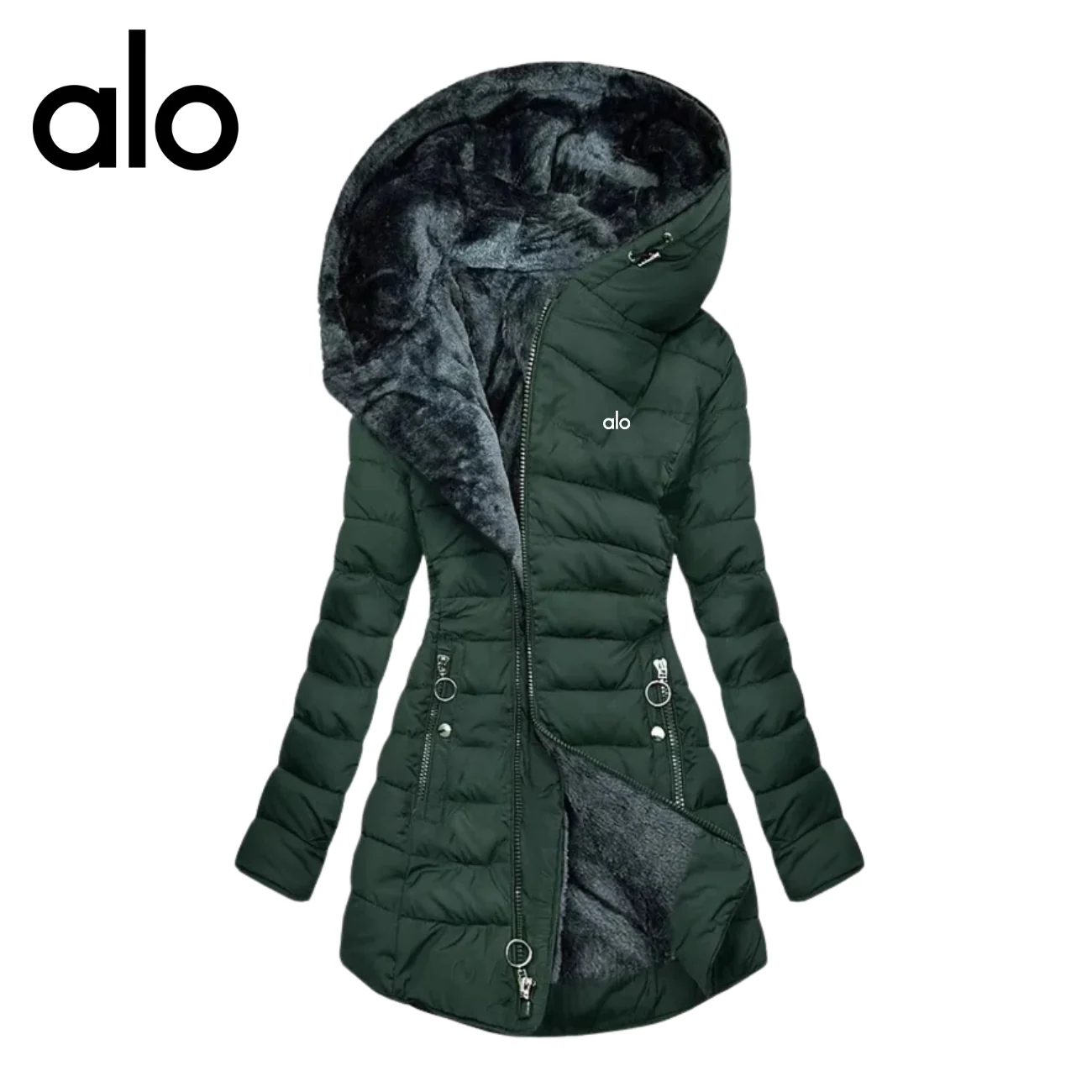 Hooded Puffer Coat with Plush Lining - CLEARANCE SALE - - Image 3