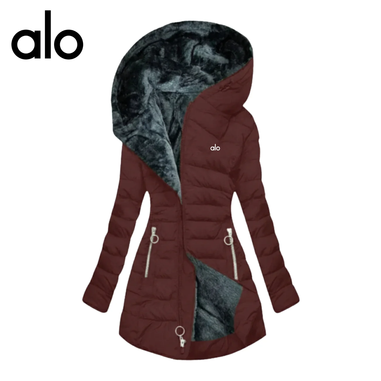 Hooded Puffer Coat with Plush Lining - CLEARANCE SALE - - Image 9