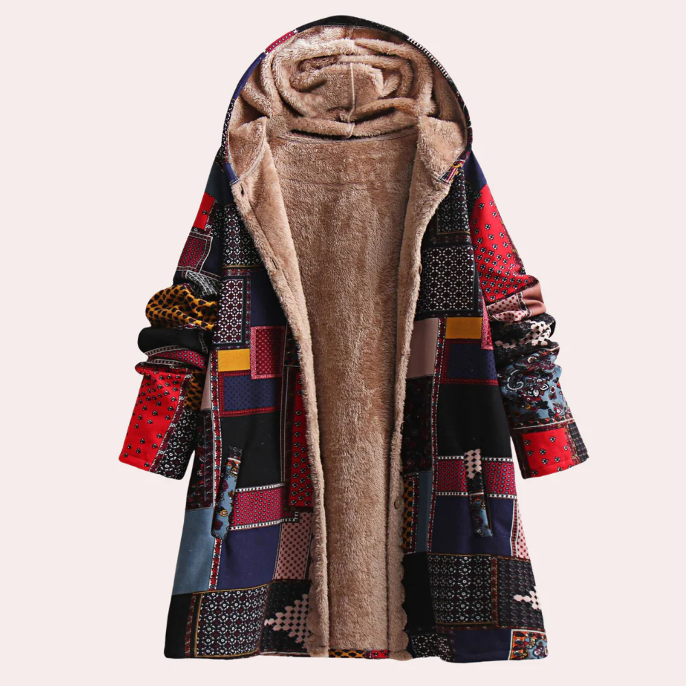 Isabella – Women’s Long Winter Jacket with Wool Hood - Image 2