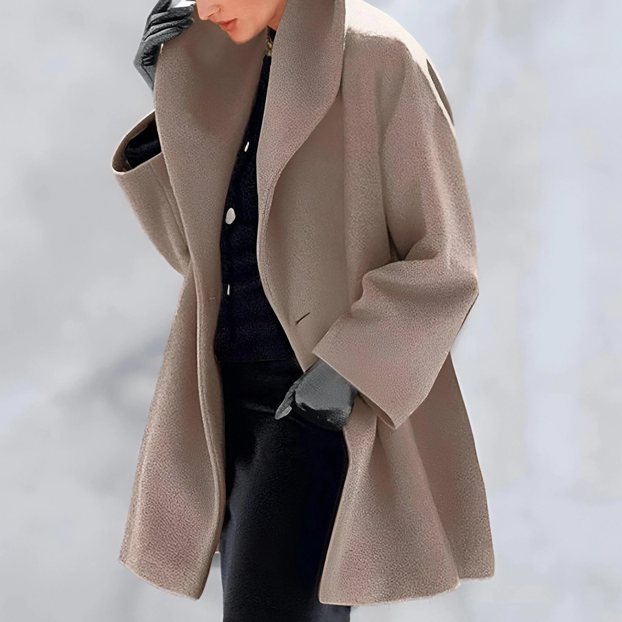 Isabelle – Women’s Long Wool Winter Coat - Image 3