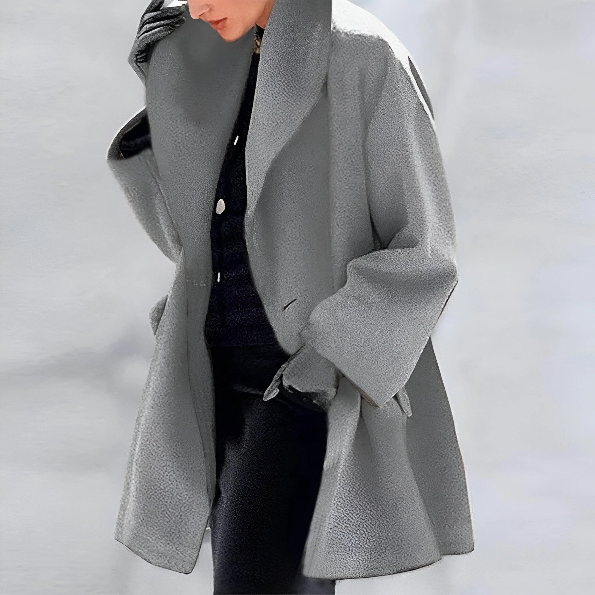 Isabelle – Women’s Long Wool Winter Coat - Image 4